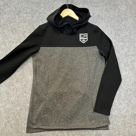 NHL Fanatics LA Kings Hoodie Womens S Black Gray Logo Chest Hockey Fan - Picture 1 of 9